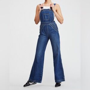 Free People ‘Chasing Rainbows’ Denim Overalls, great condition.
